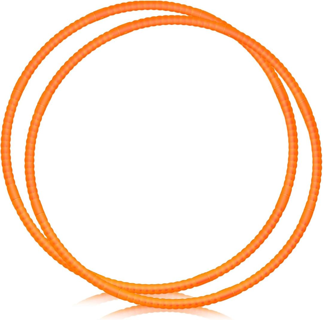 WinnerWhy 2 Pcs Toy Hoop Exercise Hoop Detachable Adjustable Plastic Toy Ring Playground Equipment for School Colored Circles Exercise Ring for Teens Dog Agility Equipment(Orange,23 Inch)
