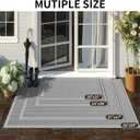 Front Door Mat 31''x47'', Drainage Heavy Duty Dirt Trapping Non-Slip Doormats, Outdoor Rubber Floor Mats, Restaurant Commercial Kitchen Industral Pool Entrance Bar Wet Area, Grey