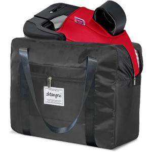 Backless Booster Seat Travel Bag for Airplane - Durable Car Seat Cover & Carrier for Easy Airplane Travel (black)