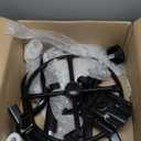 Drafting Chair with Backrest  Adjustable Foot Rest Rolling Stool with Wheels, PU Leather Swivel Stool for Office Spa Studio Lab Counter Salon Home Work Bar Kitchen Shop(Black)