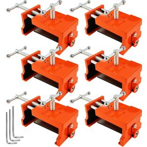 6 Pack Cabinet Clamps for Woodworking and Cabinet Installation, Heavy Duty Face Frame Clamps with Alignment Plate, Perfect for Drawer Fronts, Panels, and Cabinet Hardware Jig Installation(Orange)