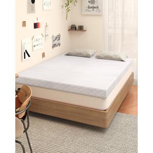 4 Inch Twin XL Mattress Topper, 40D High-Density Memory Foam Mattress Topper Twin Extra Long for Dorm Beds, 320GSM Bamboo Viscose Cover Non-Slip Washable College Bed Topper, Grey