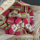 Mahjong Tile Set with 160 Thick 4-Layer Engraved Acrylic Tiles, American Mahjong Tile Set with Red Printed Carrying Bag
