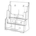 Acrylic Brochure Holder 8.5x11, Clear 3 Tier Magazine Holder Brochure Display Stand With Removable Divider for 4 x9 Inch Literature Pamphlet Flyer Holder for Wall Mount or Countertop
