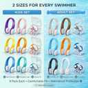 Swimming Nose Clip Ear Plugs - 9 Packs Silicone Swim Nose Plugs with Earplugs for Kids, Waterproof Pool Nose Plug for Diving Surfing and Other Water Sports with Storage Box, Multi-Color