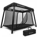 Mommy&Me Travel Crib for Baby and Toddler, Black | Lightweight 14 lb, Portable Playard, Folds in Seconds with Carry Bag, Breathable Mesh Sides, Easy Side-Zip Access