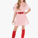 Morph Kids Baseball Costume Girls Peach Pink Baseball League Costume Outfit Halloween Costume For Girls 12-14 years