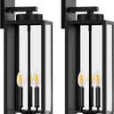 20in Large Outdoor Wall Light Fixtures, Exterior Lighting Fixtures Porch Sconces Wall Mounted, Waterproof Black Outdoor Wall Lanterns Lamps, Outside Lights for House Patio Front Door Entryway, 2-Pack, 19.6inch