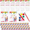 109 Pcs Watercolor Paint Sets for Valentines Day Gifts Includes 36 Valentines Day Cards 36 Watercolor Paint 36 Seal Bags and Paintbrush for Preschool Classroom School Prizes Exchange, 6 Colors