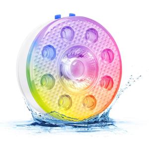 Magnetic Floating Shower Lights with Remote - LUXJET 1 Pack RGB Color IP68 Waterproof Rechargeable Battery Operated Underwater Pool Lights for Christmas, Halloween Decor, Spa, Bath, Fountains