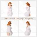Praying Angel Figurines Statues, Baptism Confirmation First Communion Gifts for Teen Girls Women Christian Catholic Guardian,Sculpted Hand-Painted Figure (White)
