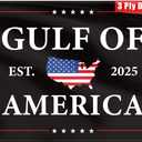 Gul-f Of America Flag 3x5 FT Outdoor Canvas Header and Double Sided with 2 Brass Grommets (Black)