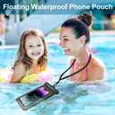 2 x Waterproof Phone Pouch 7.2'', IPX8 Floating Underwater Cellphone Dry Bag Case Holder for iPhone 15 14 13 12 11 Pro Max XS Plus X Samsung, Phone Protector for Vacation Beach Swimming Surfing Skiing
