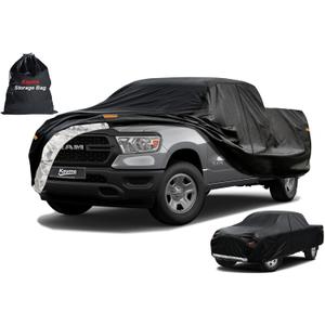 Kayme Truck Cover Custom Fit Dodge Ram 1500(1994-2001) Quad/Extended Cab Long Bed. Full Exterior Heavy Duty Outdoor Pickup Truck Car Cover Waterproof All Weather.Car Tarp for Wind Sun Dust Protection. (PE-Black)