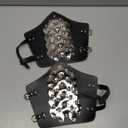 HZMAN 2 PACK Unisex Black Faux Leather Dragon Scale Gauntlet Wristband Wide Bracer Arm Armor Cuff, Large