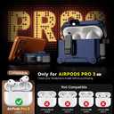 Inesore Compatible with AirPods Pro 3 Generation Case,Secure Lock & Phone Stand Design,Compatible with MagSafe,Automatic Snap Switch Secure Cover for New AirPods Pro 3rd (2025)-Dark Blue
