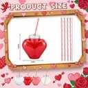 Sliner 20 Set 17 oz Mothers Day Heart Bottles with Straws Including Plastic Drink Empty Heart Bottle Straws Caps for Mother Day Mom Gifts Party Juice Milk Cup Drink Water Container