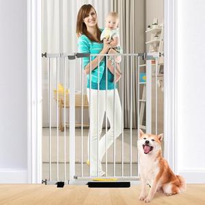 Amazon.com: 41 Inch Tall Baby Gate Auto Close Dog Gate Adjustable 29.92"-43.71" Wide Pressure Mounted Walk Through Swing Pet Gate for Doorways (White, 29.92"-43.71" Wide) : Baby