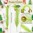 12PCS Christmas Tree Topper, 17 Inch Christmas Tree Decorations Green Curly Xmas Tree Picks with Gold Balls Elf Ornaments Stems for Xmas Tree Decor Wreath Party Gift