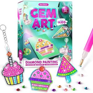 Dan&Darci Diamond Art Kit for Kids - Gem Painting - Arts & Crafts Kits for Ages 6-12 - Gifts for 6, 7, 8, 9, 10, 11, 12 Year Old Boy & Girl - Girls Birthday Toys Gift Ideas - Craft Activities
