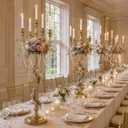Gold Candelabra Floor Candle Holders, 2 Pack, 49 Inch Tall, 5 Arm