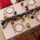 Softalker Christmas Jacquard Rectangle Tablecloth, Winter Vintage Holly Waterproof Table Cloth, Xmas Farmhouse Fabric Table Cover for Holiday, Dining, Party Decor, DHHolly 60 x 120 Inch