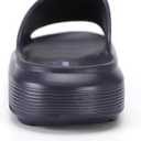 Platform Slides for Women and Men | Chunky Thick EVA Sole with Stable Support | Non-Slip for Daily Wear (9.5-10.5 Women/8-9 Men, Navy)