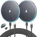 Wireless Charger for Samsung 2Pack 6FT 15W Samsung Magnetic Wireless Charger Fast Charging Pad for Samsung Galaxy S25 Ultra/S24/S23/S22/S21/Z Google Pixel 9 8a 7a 8 7 Pro (Strong Magnet Technology) (Black)