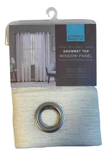 URBAN HABITAT 63in. LENGTH GROMMET TOP WINDOW PANEL WOODBURGH 50 in. W x 63 in. L 127 cm x 160 cm Includes 1 grommet top panel Fit up to 1.25 in (3.2 cm) diameter rod, White