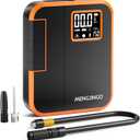 MENGJINGO Tire Inflator Portable Air Compressor, 2X Faster Inflation Cordless Air Pump for Car Tires, 6000mAh Auto Pump with Digital Pressure Gauge, Electric Pump for Car, Motorcycle, Bicycle, Balls
