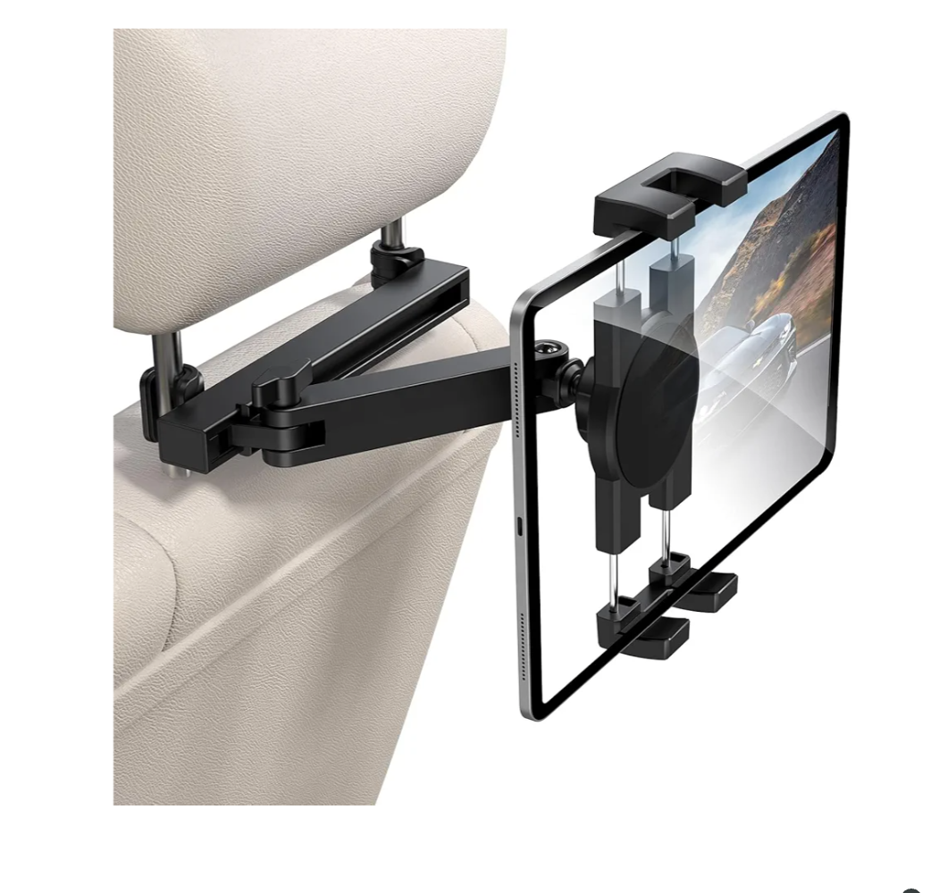 Tablet Holder for Car Headrest, [3 in 1 Adjustable Extension Arm] iPad Car Mount for Back Seat, Road Trip Essentials for Kids, for 4.7-12.9" Like iPad Pro, Air, Mini, Galaxy, Fire HD Tablet