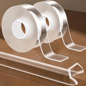 2Pack Baby Proofing Edge Protector for Baby,0.8in x 9.84ft,Clear Edge Protector Strip Sharp Edge Wrap Cover Tape, Corner Bumpers for Furniture, Crib Rail Covers for Teething