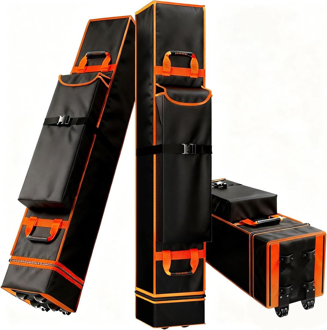 10 x 10 x 62 inch Canopy Tent Storage Bag Replacement with Roller Wheels & Handles, 800D Waterproof Large Heavy Duty Pop Up Canopy Storage Bags Wheeled