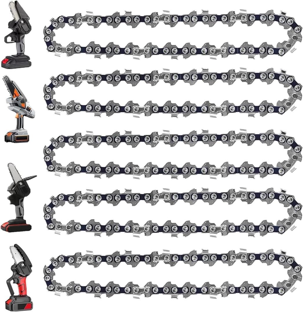5 Pieces 4 Inch Mini Chainsaw Chain for Stihl GTA 26, 4 Inch Replacement Chains for Cordless Electric Portable Mini Chainsaw for Wood Branch Cutting (28 Drive Links)
