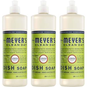 MRS. MEYER'S CLEAN DAY Liquid Dish Soap, Lemon Verbena, 16 fl. oz - Pack of 3