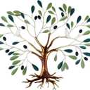 Fangoo Metal Green Olive Tree Metal Wall Art Tree of Life Home Decor with Dove of Peace 22 x 26 Large Olive Branches Lifelike Fruits Wall Hanging for Living Bedroom Garden Porch Office Wall Decor