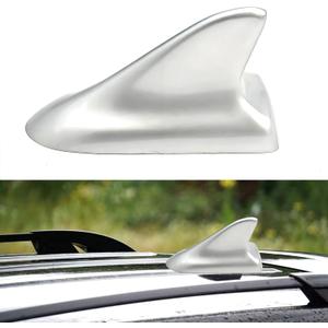 QKWL Car Shark Fin Universal Antenna, Shark Fin Antenna, Shark Fin Antenna Cover, Waterproof and Rust-Proof, Durable, Suitable for Most Cars, Trucks, SUVs, Etc (Silver)
