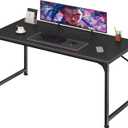 PRAISUN 47 Inch Computer Desk, Home Office Desk with Spacious Desktop, Black