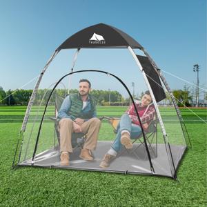 Teabelle Clear Sports Tent - Large 2-3 Person Instant Pop-up Tent with Zipper Window, UV-Proof, Weatherproof for Watching Sports, Camping, Fishing (160*130*180cm)