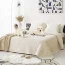 Waterproof and Anti-Slip Dog Bed Cover and Pet Blanket Sofa Pet Bed Mat car Incontinence Mattress Protectors Furniture Couch Cover for Most Cats Dogs, Pets 82x82- Ivory (82x82Inch (Pack of 1))