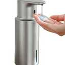 Automatic Liquid Soap Dispenser Touchless, 304 Stainless Steel Bottle Body 16.2oz/480ml Rechargeable Dish Soap Dispenser, 3 Adjustable Liquid Levels, IPX7 Waterproof, for Kitchen Bathroom