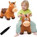 VangeBow Bouncy Horse for Toddlers 1-3, Inflatable Ride on Bouncy Animal Hopper Toys for 1 2 3 4 5 Year Old Girl Boy Kids First Birthday Gift, Outdoor Indoor Soft Play Equipment(Pump Included)