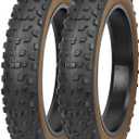 2 Pack 20x4 (98-406) All-Terrain Bike Tires Heavy Duty, Large Knobby Tread for Electric Bikes, Beach Cruisers Snow Bikes for Gravel Mountain Rocky Trails