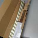 KAMANINA Double Curtain Rod 36 to 72 Inches (3-6 Feet) 7/8 Inch Curtain Rods for Windows, Telescoping Heavy Duty Drapery Rods with Decorative Crackle Glass Finials, Champagne Gold