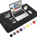 WisFox Mouse Pad, Leather Desk Pad Protector, Office Desk Mat, Non-Slip PU Leather Desk Blotter, Laptop Desk Pad, Waterproof Desk Writing Pad for Home Office Decor (Black, 31.5" x 15.7")