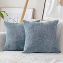 Home Brilliant Blue Throw Pillows Set of 2 Square Textured Plush Decorative Throw Pillow Covers for Bed Couch Car, Jeans Blue, 20 x 20 inch(50x50cm)