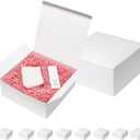 Mefleet 12x12x5 Inches Large Gift Boxes with Lids 10 Pack Bridesmaid Proposal White Extra Deep Gift Box for Presents, Wedding, Graduation, Holiday, Christmas, Birthday Craft Present Wrapping