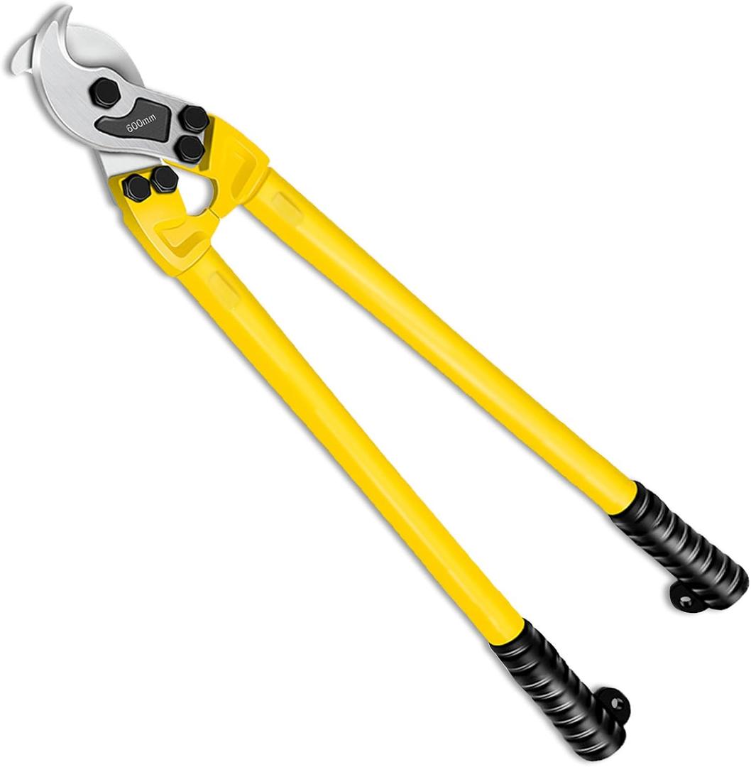 AUPREX 24 Inch Heavy Duty Cable Cutter, Carbon Steel Wire Rope Cutter for Aluminum and Copper Wire Rope, Multi-Functional Labor Saving Long Arm Wire Cutter Pliers with Ergonomic Design