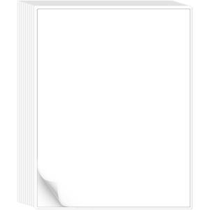 L LIKED 30 Printable White Sticker Paper Full Sheet Label, Matte, 8.5" x 11" for Laser & Inkjet Printing (30 Sheets), 8-1/2" x 11" - 1 UP