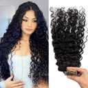 Water Wave Tape in Hair Extensions Human Hair, Natural Black Hair Extensions Real Remy Human Hair Tape in Extension for Black Women, 22 Inch 100g/pack 40 pcs Double Sided Invisible Tape Hair